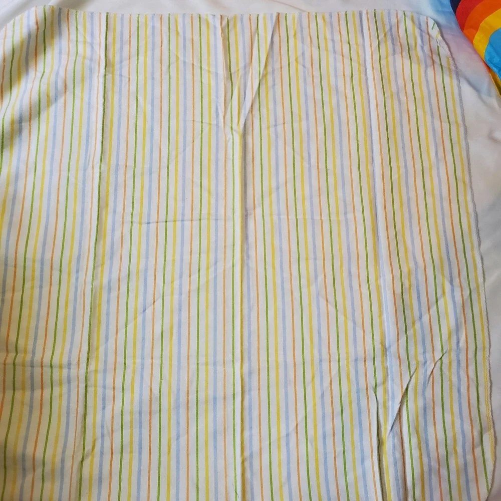 Carters Watch the Wear White Cotton Flannel Baby Receiving Blanket‎ Striped